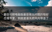 蘑菇视频电脑版最容易出问题的恰好在细节里，到底是谁先把风向带歪了