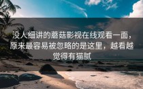 没人细讲的蘑菇影视在线观看一面，原来最容易被忽略的是这里，越看越觉得有猫腻