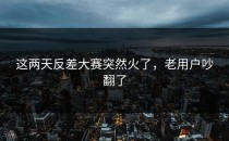 这两天<strong>反差大赛</strong>突然火了，老用户吵翻了