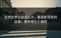 没想到争议会这么大，蘑菇影视官网这事，意外地让人破防