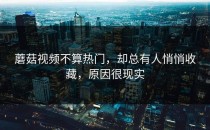 蘑菇视频不算热门，却总有人悄悄收藏，原因很现实