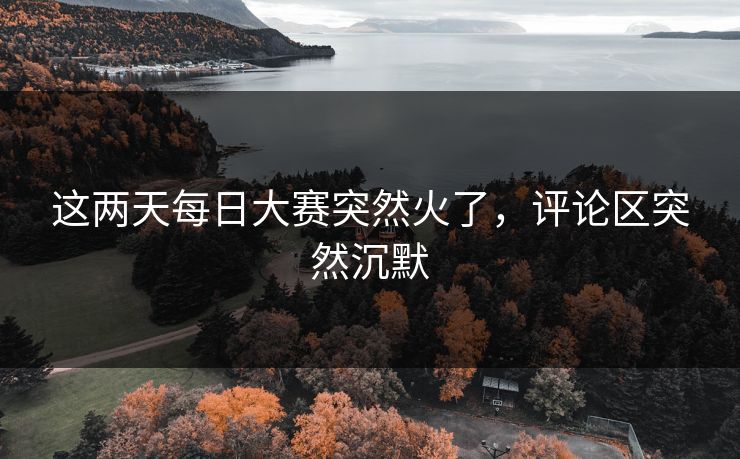 这两天每日大赛突然火了，评论区突然沉默  第1张