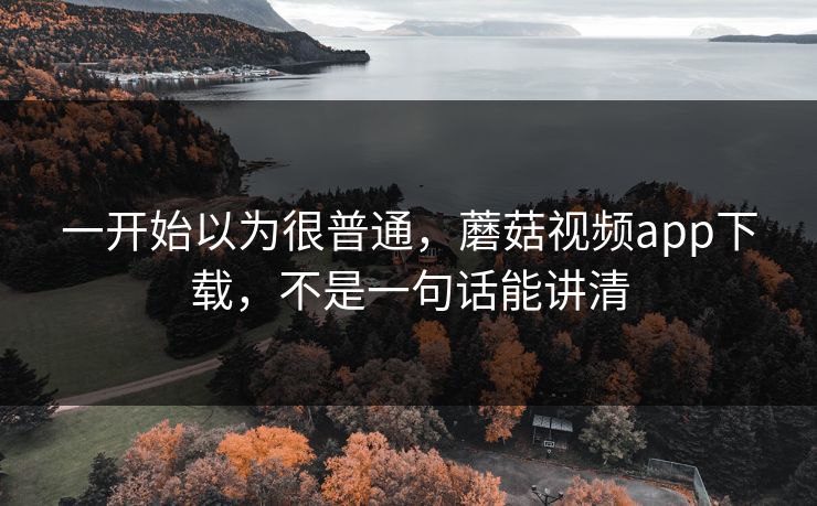 一开始以为很普通，蘑菇视频app下载，不是一句话能讲清  第1张