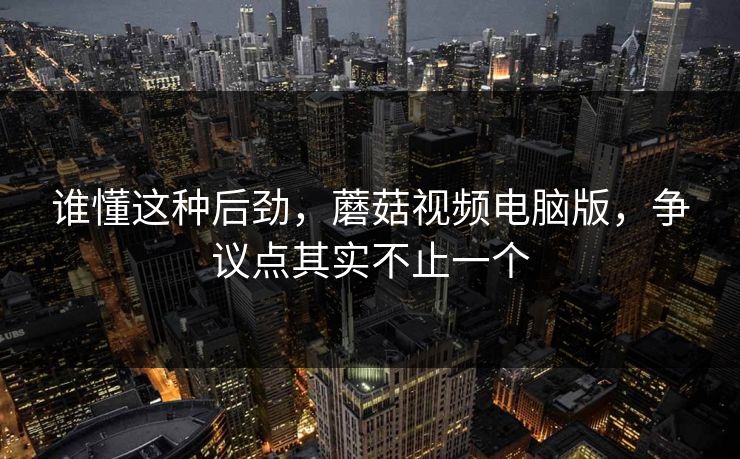 谁懂这种后劲，蘑菇视频电脑版，争议点其实不止一个  第1张