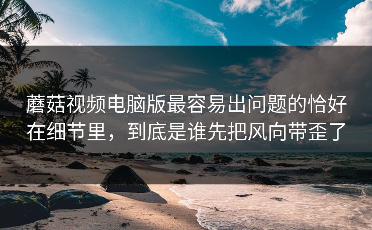 蘑菇视频电脑版最容易出问题的恰好在细节里，到底是谁先把风向带歪了  第1张
