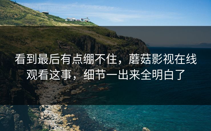 看到最后有点绷不住，蘑菇影视在线观看这事，细节一出来全明白了