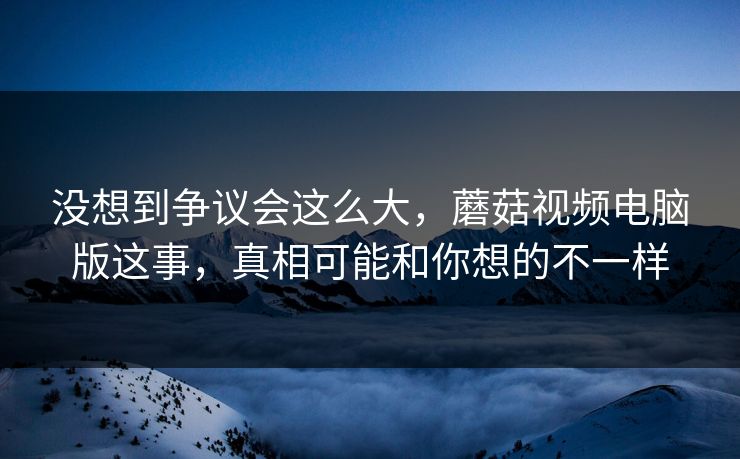 没想到争议会这么大,蘑菇视频电脑版这事,真相可能和你想的不一样 第1张 没想到争议会这么大,蘑菇视频电脑版这事,真相可能和你想的不一样 第1张